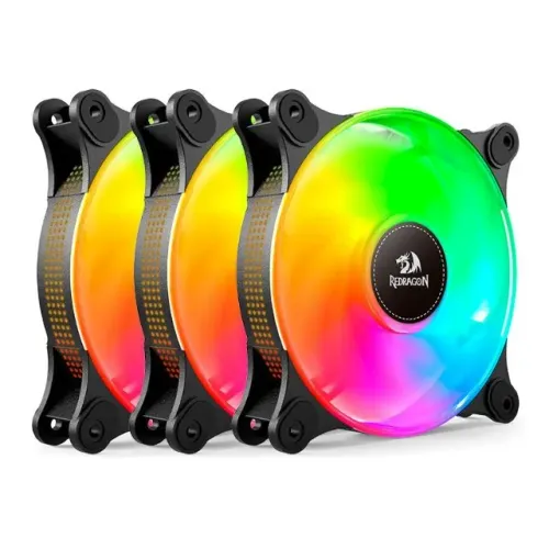 Kit 3 Cooler Fan 120mm Redragon GC-F013 com Botão de Controlar -  WZetta