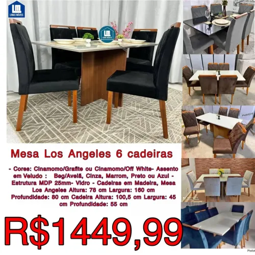 Mesa Los Angeles 1.60 / 6 Cadeiras