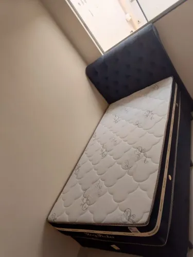 Cama Box solteiro com cabeceira