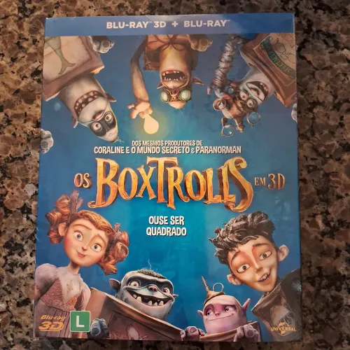 Blu-ray Os Boxtrolls em 3D + Blu-ray ouse ser quadrado LACRADO 