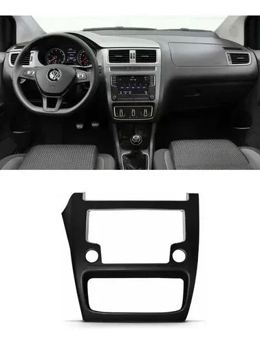 Moldura Radio Painel Central 9\''\'' Vw Fox Crossfox 2014 A 2020 Preto