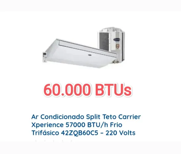 Ar Split Piso Teto Carrier 60.000 BTUs + Novo + Nota + 3 Anos Garantia+ Cartão 12x!!