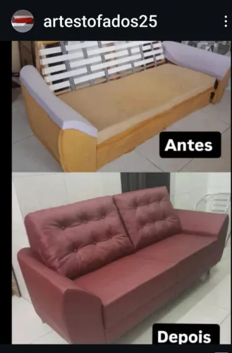 Sofá Reformado - Antes e Depois
