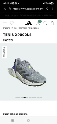 Tênis X9000L4 Adidas zerado 