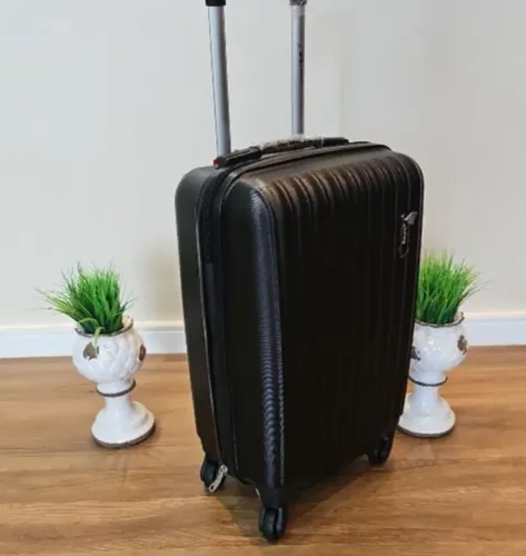 Mala de viagem preta 10kg a bordo do avião 1 linha compacta 