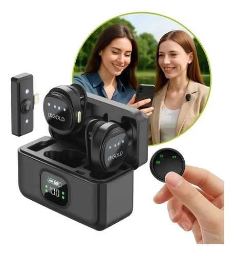 Microfone Duplo Lapela Sem Fio Profissional Magnético