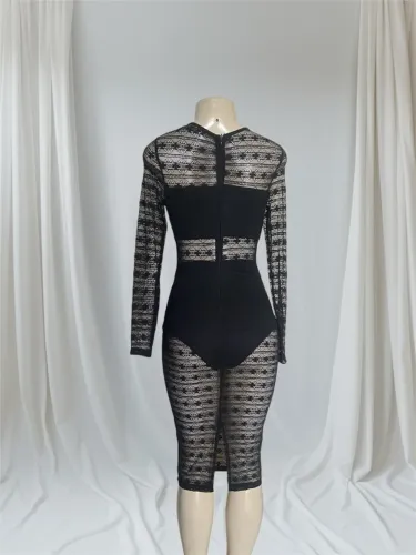 Vestido Festa Body Renda Preto