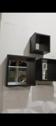 Kit de nichos MDF 15MM preto ou branco fundo espelhado 