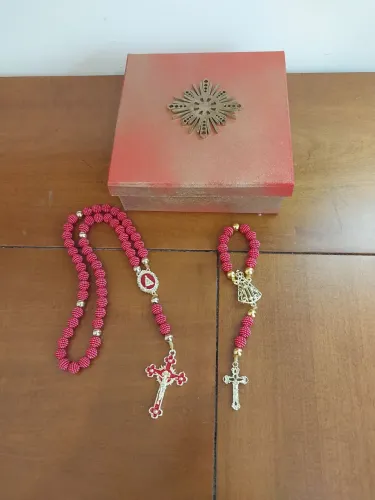 KIT TERÇO NOSSA SENHORA APARECIDA VERMELHO