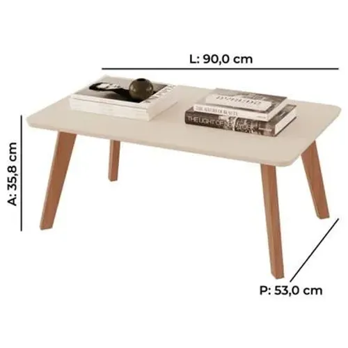 Mesa de Centro Tuboarte Sibele, FREIJO/OFF WHITE <br>R$ 342,75<br>Magazine Luiza