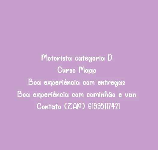 Motorista categoria D 