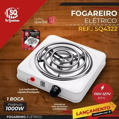 Fogao Fogareiro Elétrico 1 Boca 1000W - Novo!