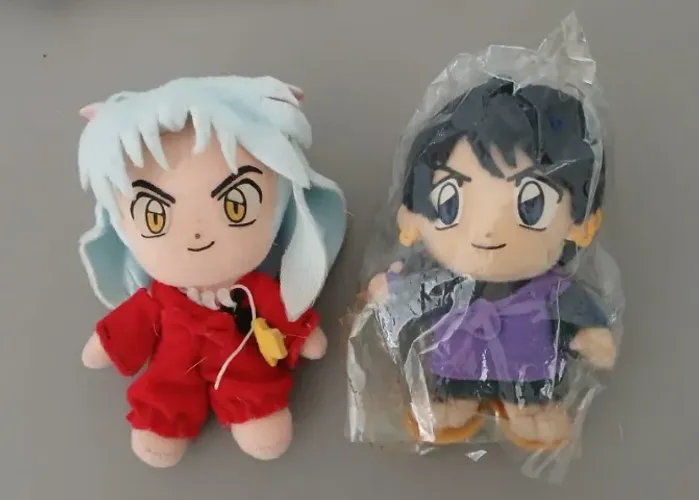 Boneco Plush Pelúcia Inuyasha e Miroke Bandai Importados