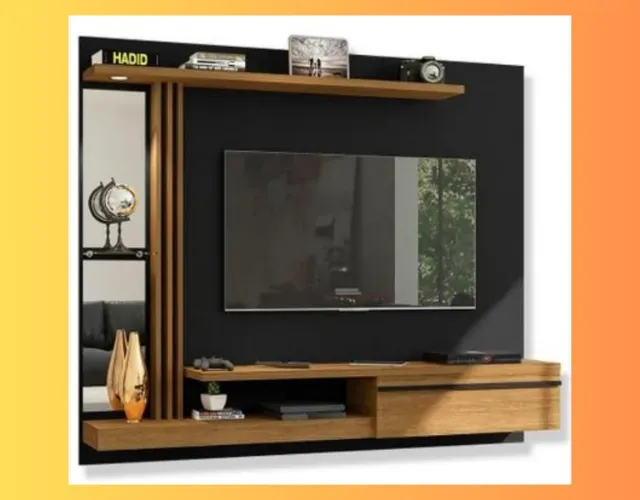 Painel para TV de ATÉ 55" Polegadas com LED e Prateleira de Vidro (QUEIMA DE ESTOQUE)!!!!!