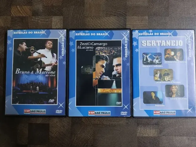 Kit com 3 DVDs Bruno Marrone - Zeze di Camargo e Luciano - Sertanejos Estrelas do Brasil