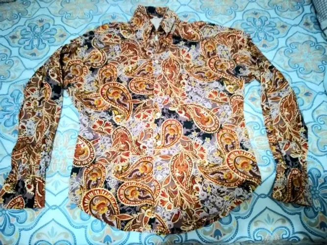 Camisa de mangas longa bufantes Elvis  Cover Flower Shirt + Capa na mesma estampa
