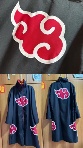 Capa forrada vermelho Naruto Akatsuki Itachi Cosplay