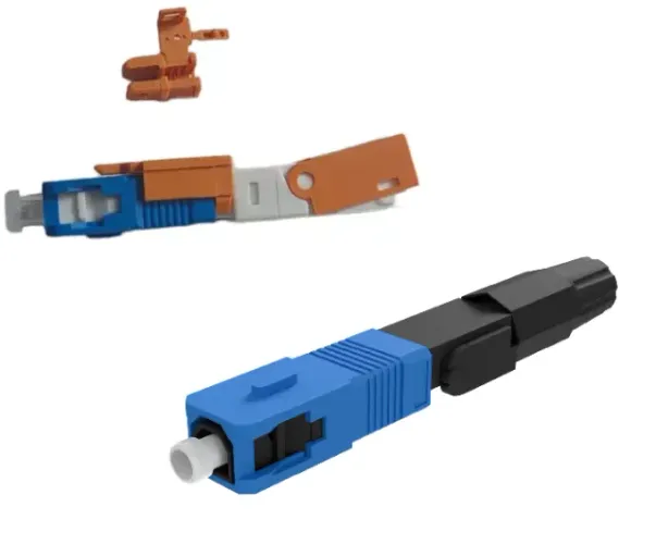 Fast Conector Óptico De Campo Ftth Sc Upc Azul Fibra óptica