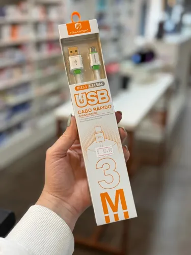 Cabo USB Tipo-C H'MASTON 3M Carregamento Rápido