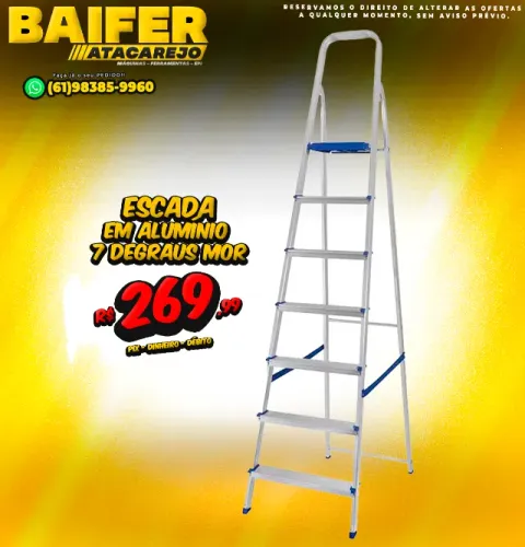 Escada em Aluminio 7 Degraus Mor