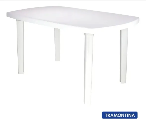 Mesa Plástica Piscina Praia Desmontavel Branca Sol Camboriu