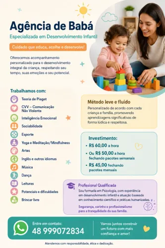 Babá especializada(formada em Psicologia)