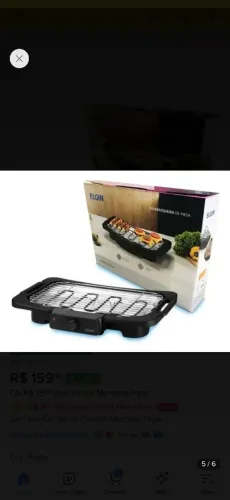 Churrasqueira Elétrica de Mesa Elgin 1800W 127V