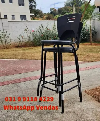 Banquetas altas pretas 70 cm Frete Grátis