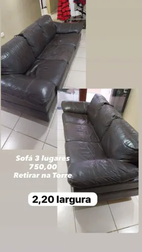 Sofá de couro- 2,20metros