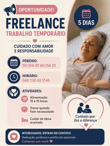 Vaga Freelancer - Cuidadora de Idosa (Temporário)