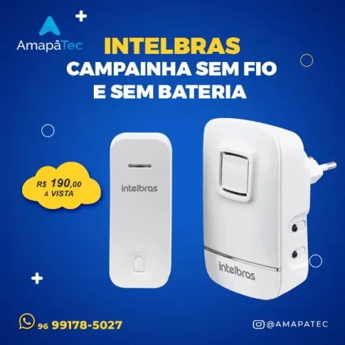 Campainha Sem Fio e sem bateria Intelbras Cik 200