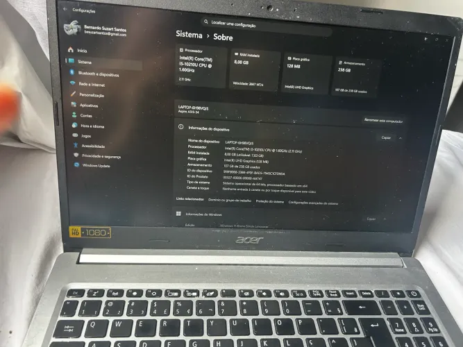 Notebook acer aspire 5 pra sair rápido 
