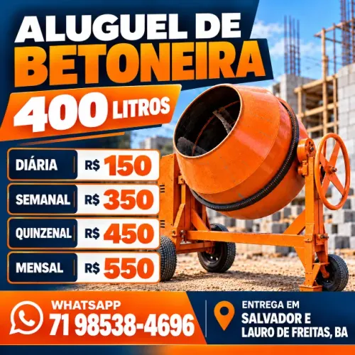 BETONEIRAS PARA LOCAÇÃO