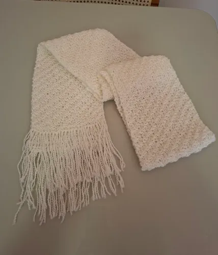 Cachecol tricô branco 