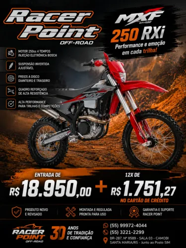 MOTO MXF 250 RXi com Partida Elétrica 0Km 2026
