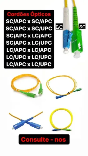 Cordão óptico FTTH fibra provedor SC LC APC UPC