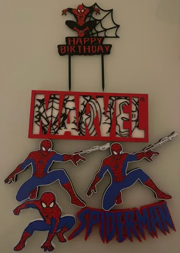 Kit Decoração Festa Homem Aranha Mesa Bolo Completo