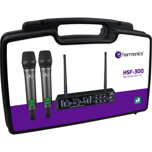 Microfone Sem Fio Duplo Harmonics HSF-300