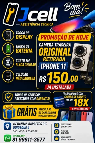 CÂMERA IPHONE 11 TRASEIRA ORIGINAL RETIRADA 