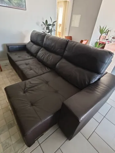 Sofá 2,9 mts couro legítimo