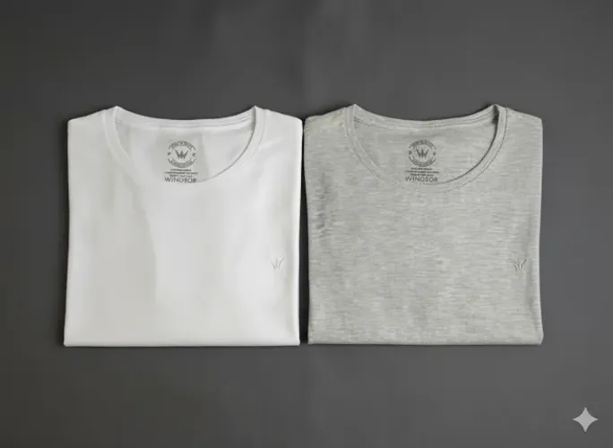 Kit Camisetas Windsor Tam P Masculina - Branca (Usada 1x) e Cinza (Nova)