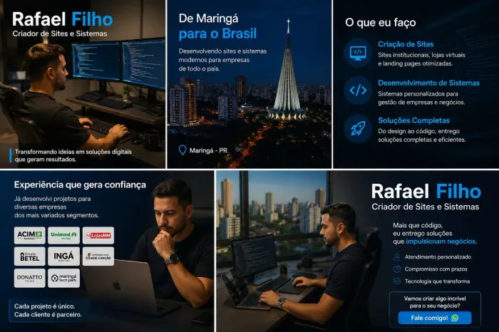 Sites profissionais da sua escolha