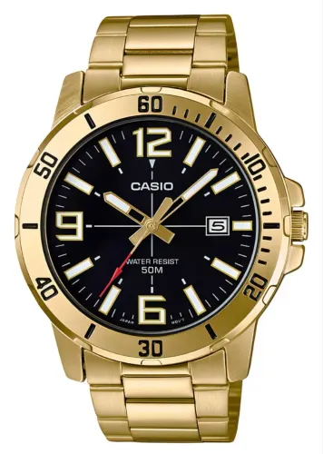 Relogio Casio Original Unissex Mtp-vd01g 1bvu Dourado Preto