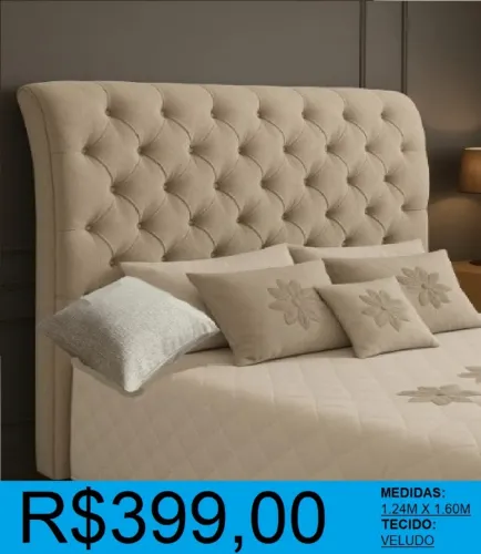 Cabeceira - queen - estofada - compre hoje e receba em até 72 horas