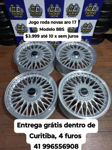 Rodas BBS aro 17 novas rodas 4 furos de liga leve $3.999 até 10 x sem juros 