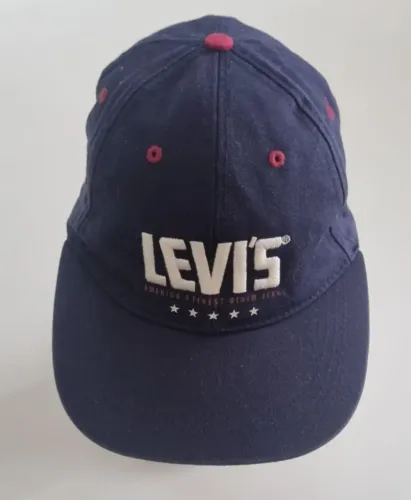 Bone vintage retro azul original levis aba reta