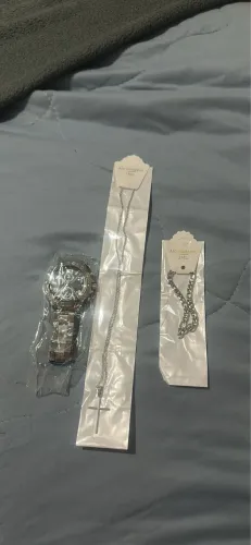 Relógio a prova de água + pulseira + corrente aço inoxidável