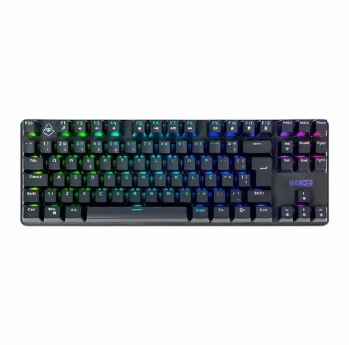 Teclado Mecânico Mancer Ghoul MK3 TKL ABNT2 Rainbow Switch Vermelho - Novo