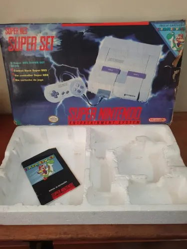 Caixa Com Isopor E Manual De Super Nintendo Tudo Original