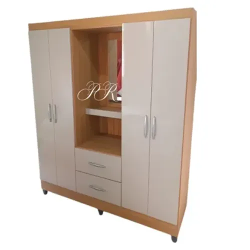 ROUPEIRO CÓRDOBA 4 PORTAS DAMASCO OFF WHITE - Poquema